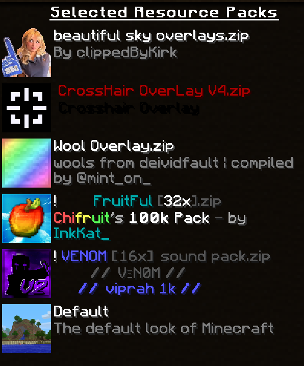 My Main Pack Folder